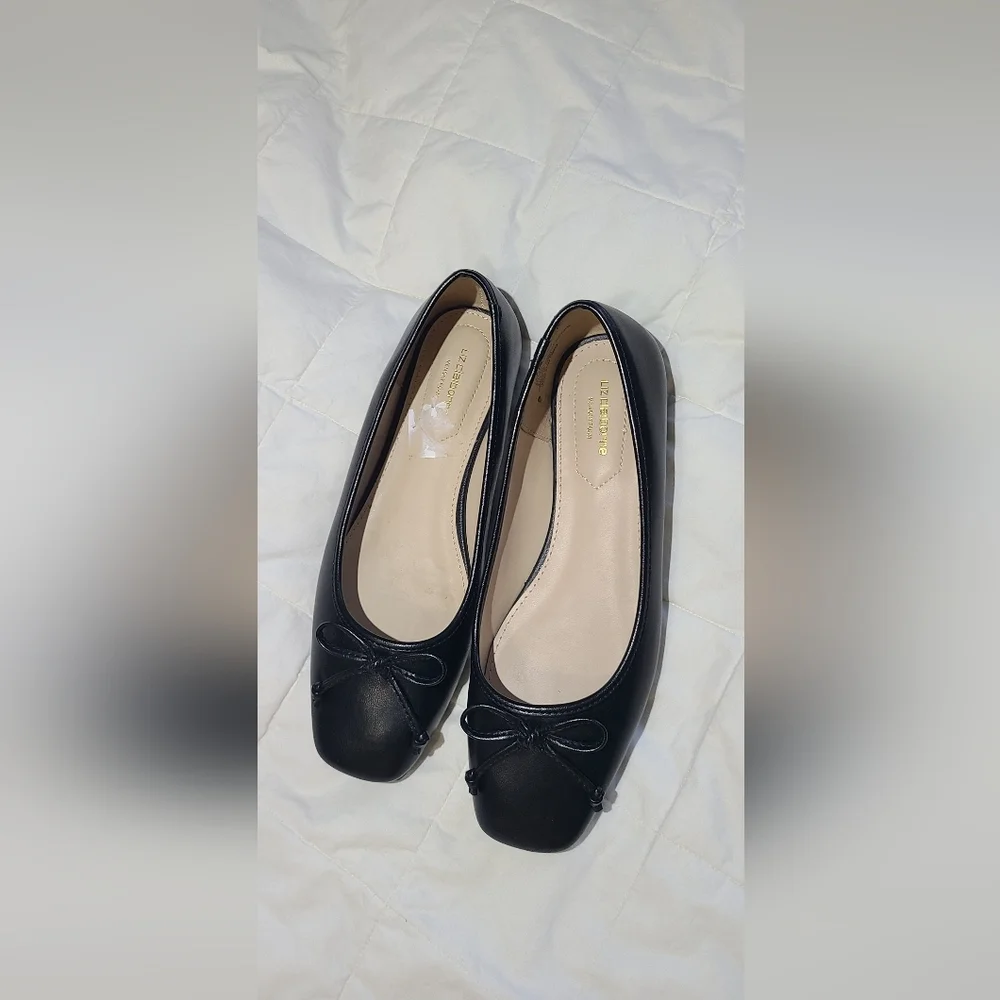 Black Women's Flats Squatre Toe